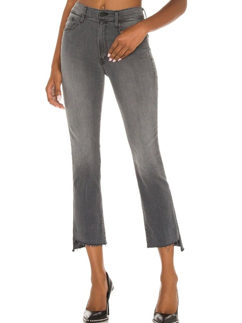 MOTHER The Insider Crop Step Fray Jeans Dancing In The Moonlight Size 24